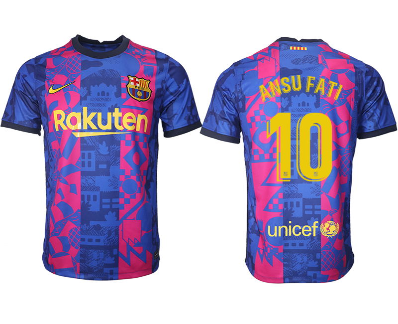 Cheap Men 2021-2022 Club Barcelona blue training suit aaa version 10 Soccer Jersey1